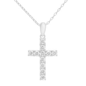 NEW ALLYANNA GIFTS women's moissanite cross necklace in silver